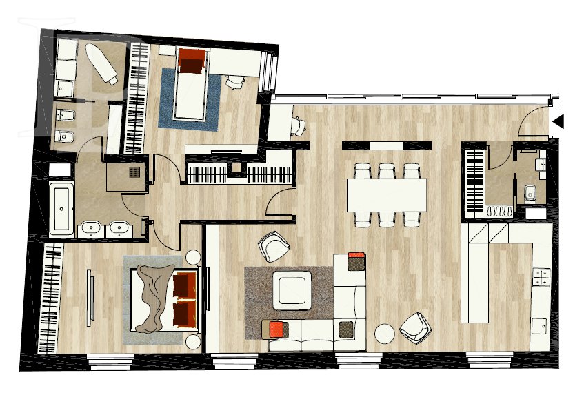 Luxusní byt 3kk v novém projektu v centru