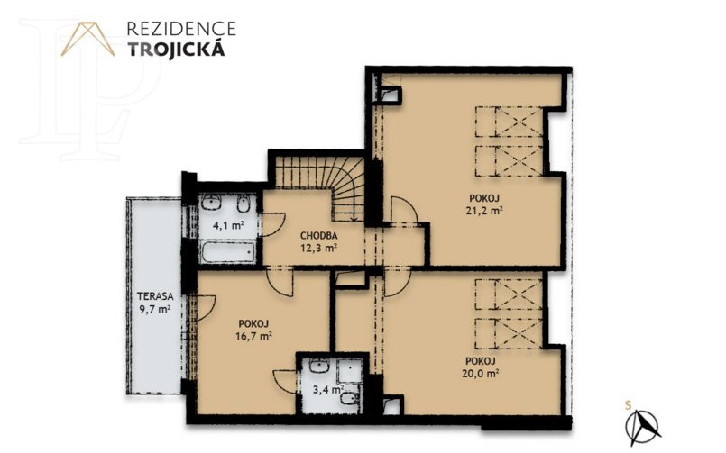 The new two-story duplex apartment (4 + kitchenette)