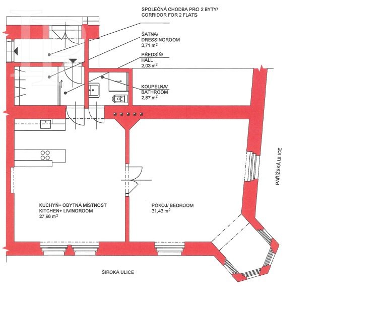 Prodej bytu 2+kk, 67 m² v Pařížské ulici